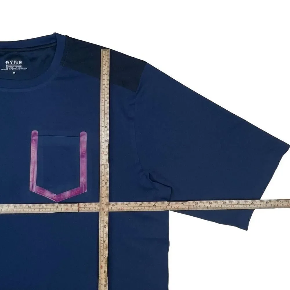 New Dyne Men US M Navy Blue T-Shirt Relaxed Fit Activewear - Picture 6 of 9